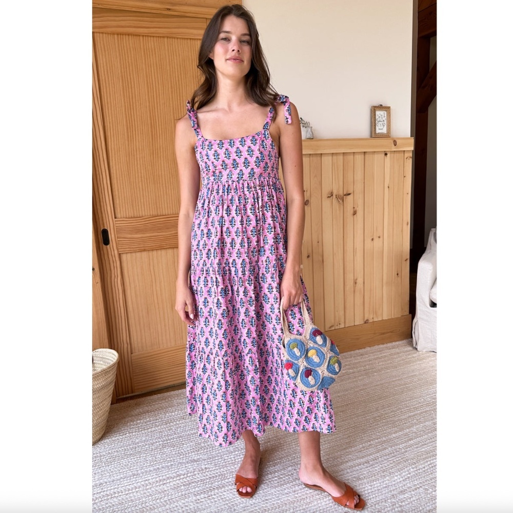 Emerson Fry Sara Tier Dress in Day Flowers Aurora Pink